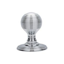 Delamain Reeded Door Knobs Polished Chrome