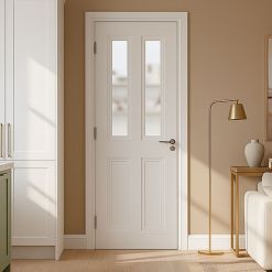 Harberton Internal White Primed 2 Lite Clear Glazed Door