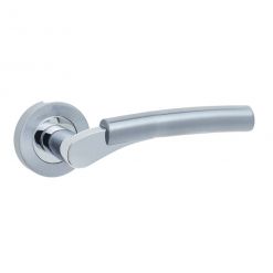 Arkus Door Handle on Rose Polished & Satin Chrome