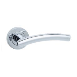 Curve Door Handle On Rose Polished Chrome
