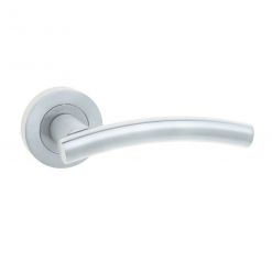 Curve Door Handle on Rose Satin Chrome