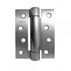 Jedo Steel Single Action Spring Hinges 102mm x 76mm Satin Chrome