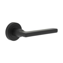 Jet Lever on Rose Door Handle Matt Black