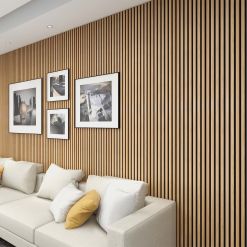 Nat Oak Veneer Wrapped MDF Acoustic Wall Panel 2400 x 600mm