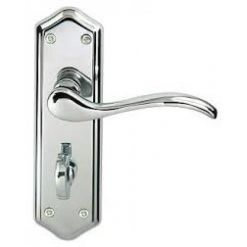 Paris Suite Door Handles On Bath Backplate Polished Chrome