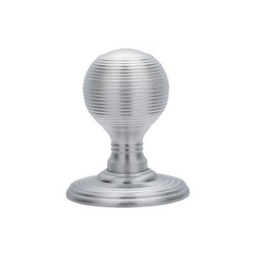 Delamain Reeded Door Knobs Satin Chrome