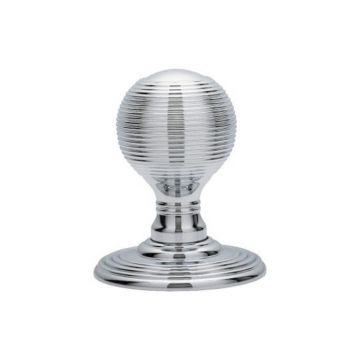 Delamain Reeded Door Knobs Polished Chrome