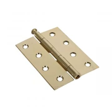 1840 Light Butt Hinges Loose Pin 100mm x 70mm Electro Brassed