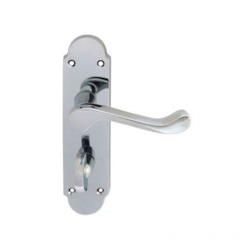 Epsom Suite Door Handle On Bath Backplate Polished Chrome