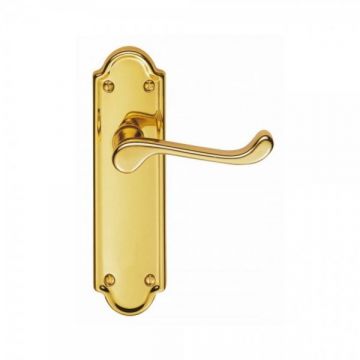 Ashtead Door Handles On Latch Backplate Brass