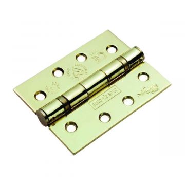 Ball Race Hinges 100mm x 76mm Electro Brassed 