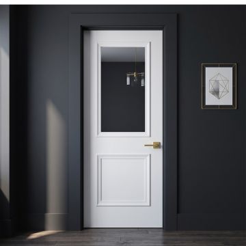 Balmoral Smooth Internal White Primed 1 Lite Clear Glazed Door