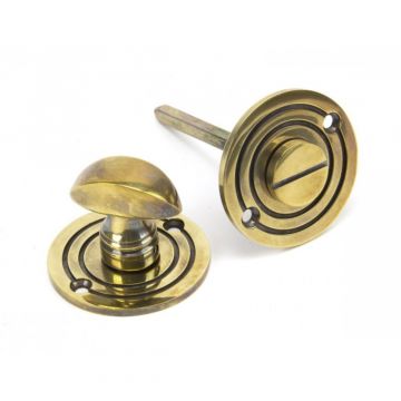 Bathroom Turn & Release Round Aged Brass