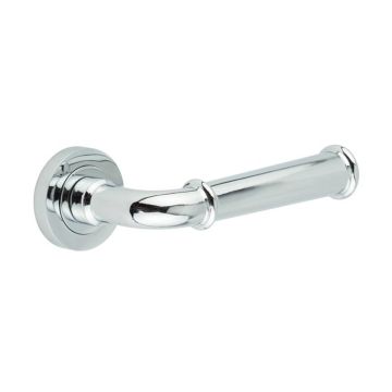 Classic Door Handle On Rose Polished Chrome