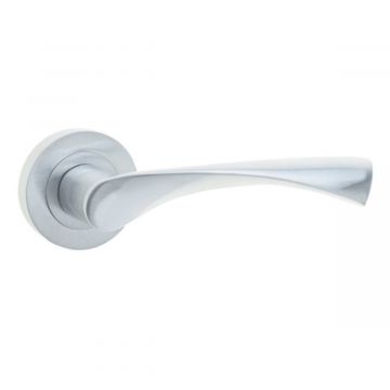 Comet Door Handle on Rose Satin Chrome