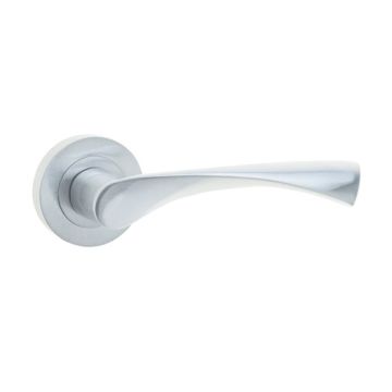 Comet Lever on Rose Door Handle Satin Chrome