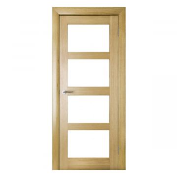 Contemporary Internal White Oak 4 Lite Clear Glazed Finished Door