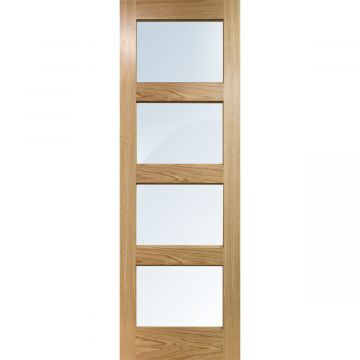 Contemporary Internal White Oak 4 Lite Clear Glazed Finished Door