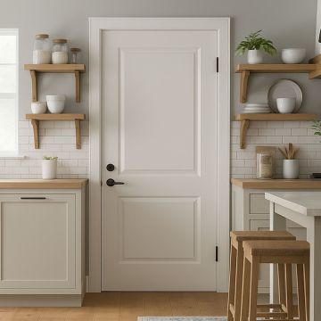Cambridge Woodgrain Internal White Primed 2 Panel Door