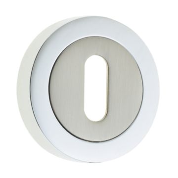 Designer Standard Keyway Escutcheon Polished Chrome / Satin Nickel