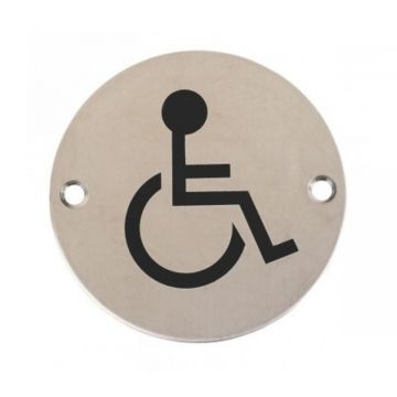 Disabled Symbol 76mm Satin Stainless Steel