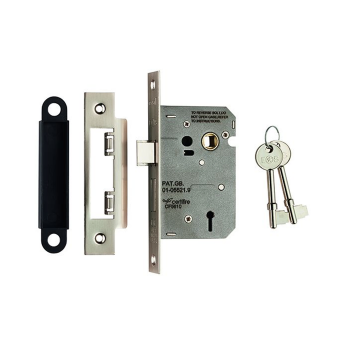 Easi T Residential 3 Lever Sashlock 75mm Nickel Plate