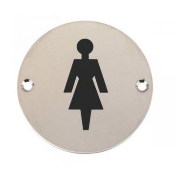 Female Symbol 76mm Satin Stainless Steel