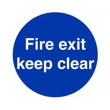 Fire Exit Keep Clear Sign 200mm x 200mm 