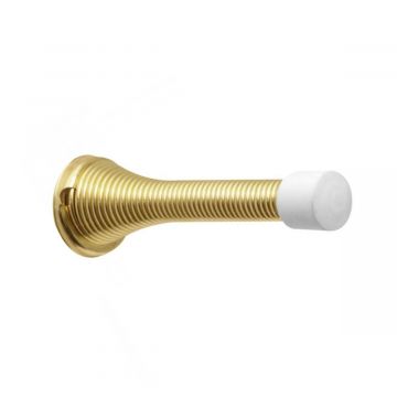Flexible Door Stop 75mm Polished Brass