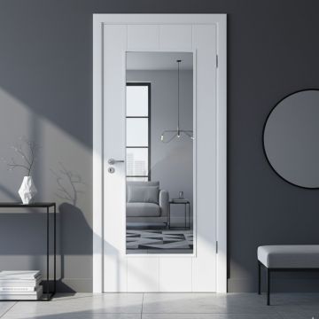 New England Internal White Primed Clear Glazed Door