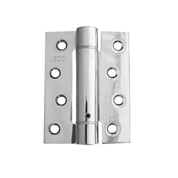 Jedo Steel Single Action Spring Hinges 102mm x 76mm Polished Chrome