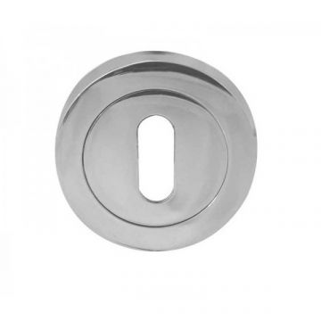 Jedo Standard Keyway Escutcheons on 50mm Round Rose Polished Chrome