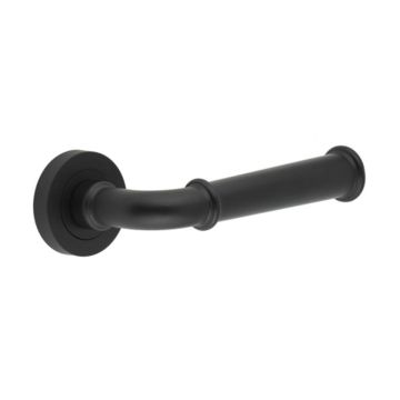 Classic Door Handle On Rose Matt Black