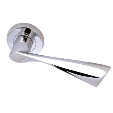 Twirl Door Handle on Rose Polished Chrome