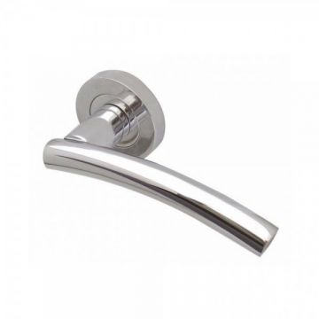 Curve Door Handle on Rose Polished Chrome