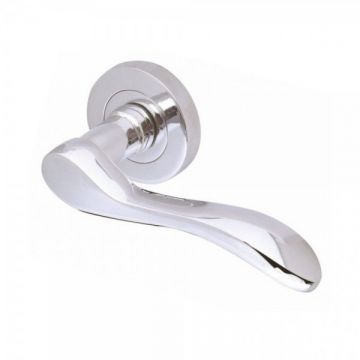 Turin Door Handle on Rose Polished Chrome