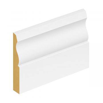 White Primed MDF Ogee 11 Skirting Board 18mm × 144mm × 5.4m