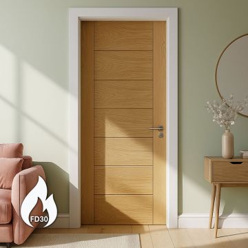 Palermo Internal White Oak Finished Fire Door