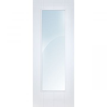New England Internal White Primed Clear Glazed Door