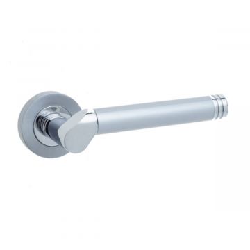 Octavia Door Handle on Rose Polished & Satin Chrome
