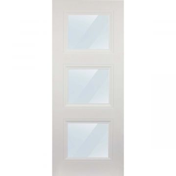 Osbourne Internal White Primed 3 Lite Clear Glazed Door