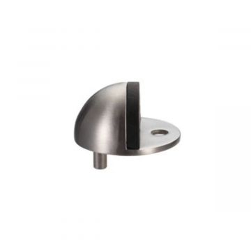 Oval Floor Mounted Door Stop 40mm Satin Stainless Steel