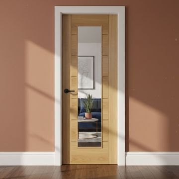 Palermo Internal White Oak 1 Lite Clear Glazed Finished Door