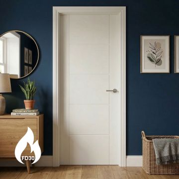 Palermo Internal White Primed 5 Panel Fire Door
