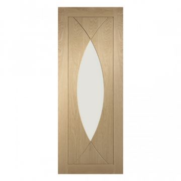 Pesaro Internal White Oak Unfinished Clear Glazed Fire Door