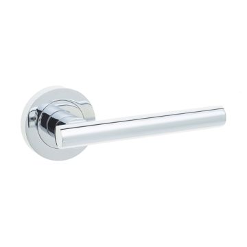 Petra Door Handle On Rose Polished Chrome