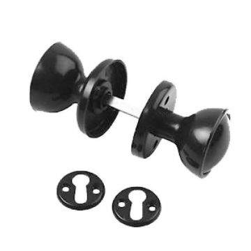 Rim Mortice Knob Set Black