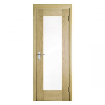 Shaker Internal White Oak 1 Light Clear Glazed Finished Door