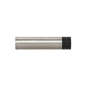Skirting Mounted Cylinder Door Stop 74mm Satin Stainless Steel