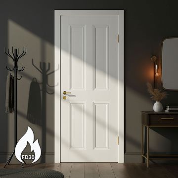 Harberton 4 Panel White Primed Fire Door